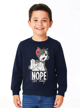 Tom Nope Not Today Warm Wear Fleece Sweatshirt For Boys